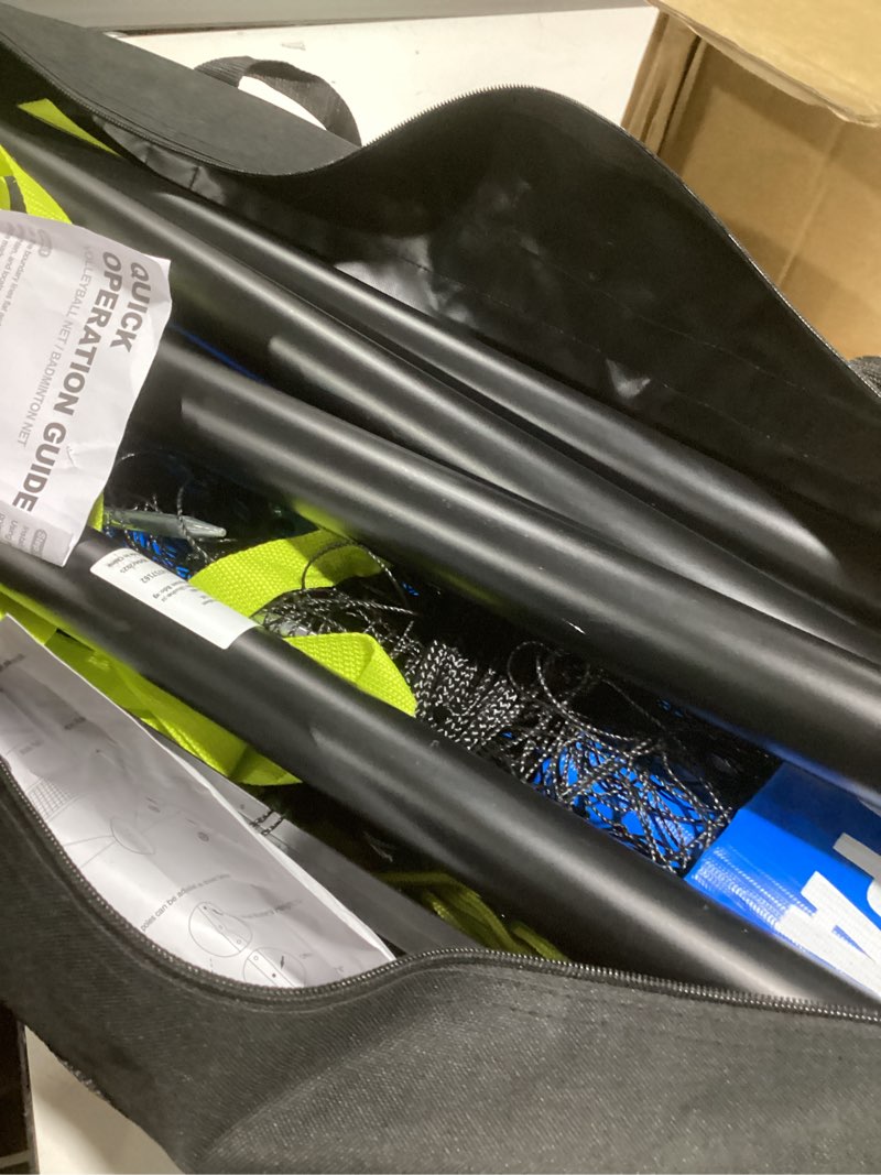 Condition photo showing Good Condition for portable volleyball net set for backyard, beach & outdoor - regulation size, height-adjustable poles, pu volleyball with pump, carrying bag b-blue