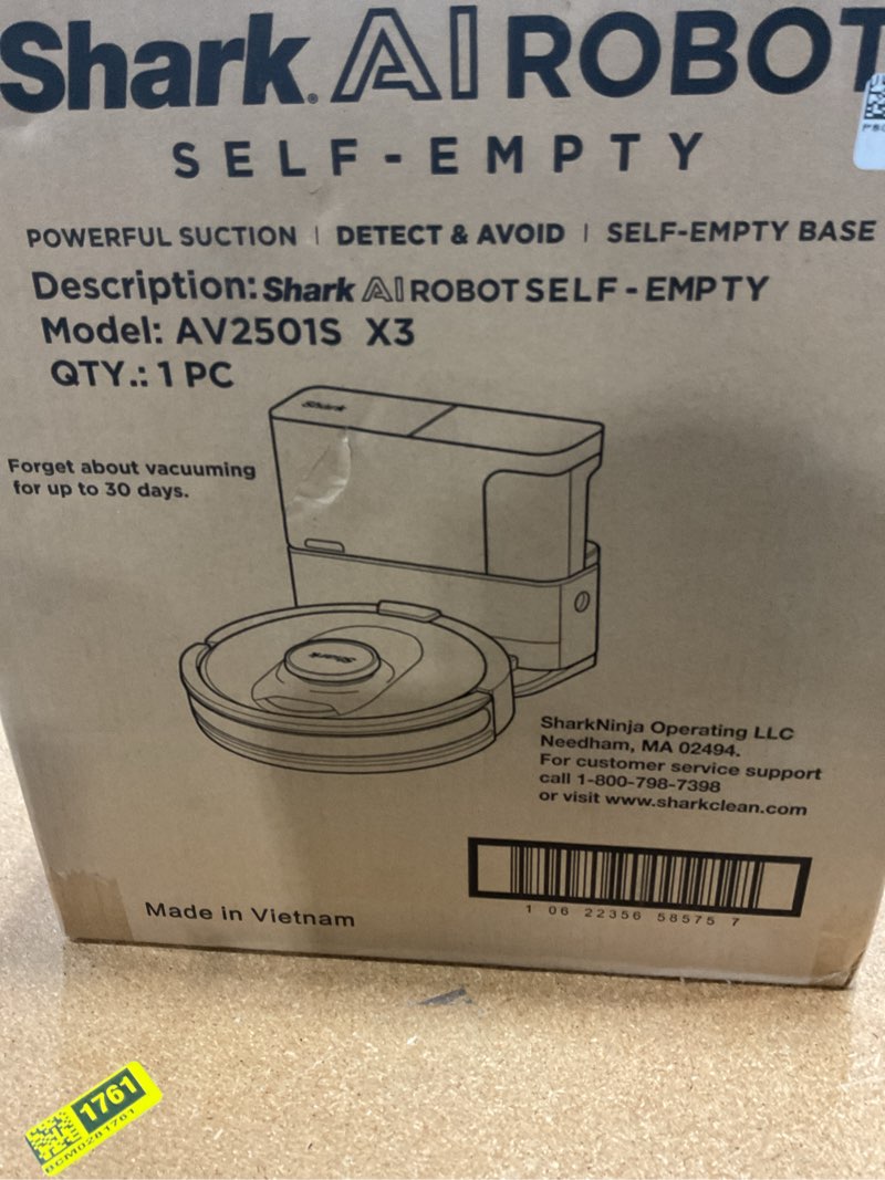 Condition photo showing New/Like New for shark av2501s ai ultra robot vacuum, with matrix clean, home mapping, 30-day capacity hepa bagless self empty base, perfect for pet hair, wifi, dark grey matrix clean auto empty (30 days)
