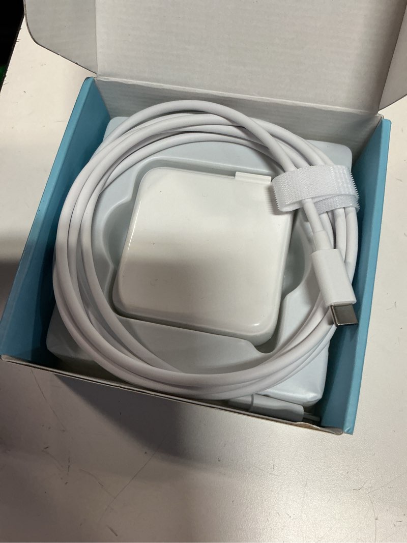 Condition photo showing Good Condition for charger for macbook air macbook pro 13 14 15 16 inch 2025 2024 2023 2022 2021 2020, m1 m2 m3 m4 laptop 70w usb c power adapter, ipad, led, 6.6ft usb-c cable, charging as fast as original quality white