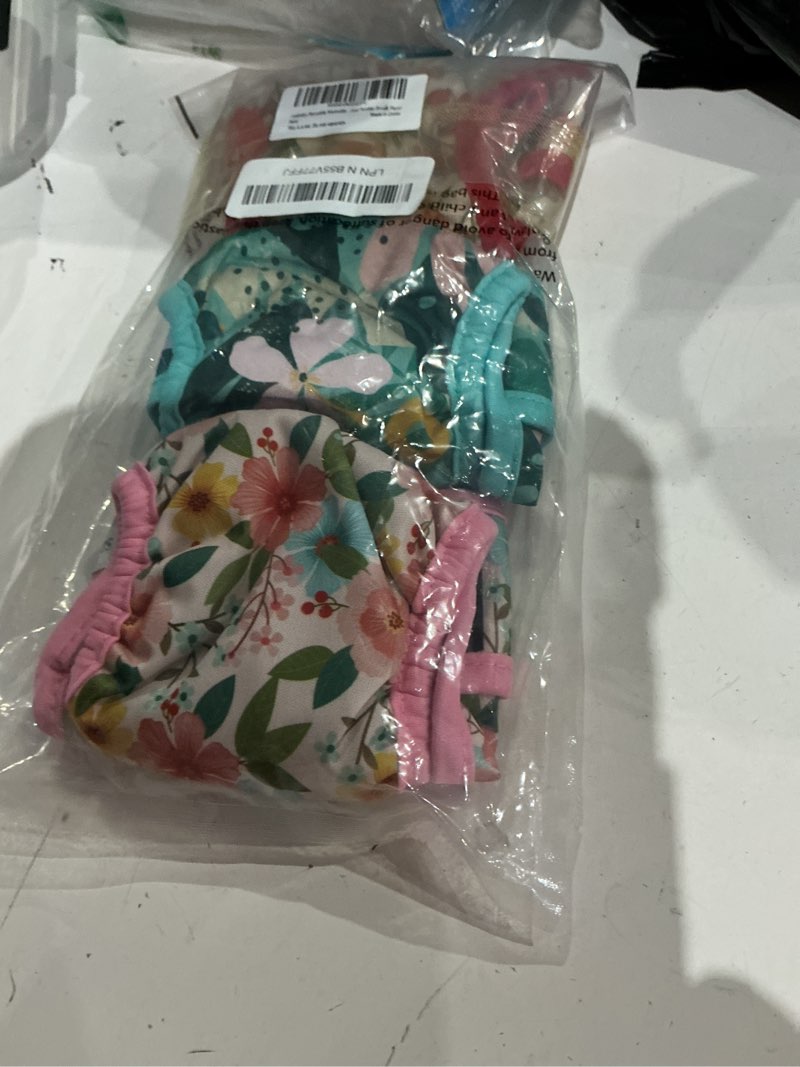 Condition photo showing Good Condition for leekalos reusable washable dog diapers female (3 pack) - highly absorbent doggie diapers - size adjustable puppy diapers for dog period panties (small, flora) small (newborn-10.5" waist) flora(gray lining)