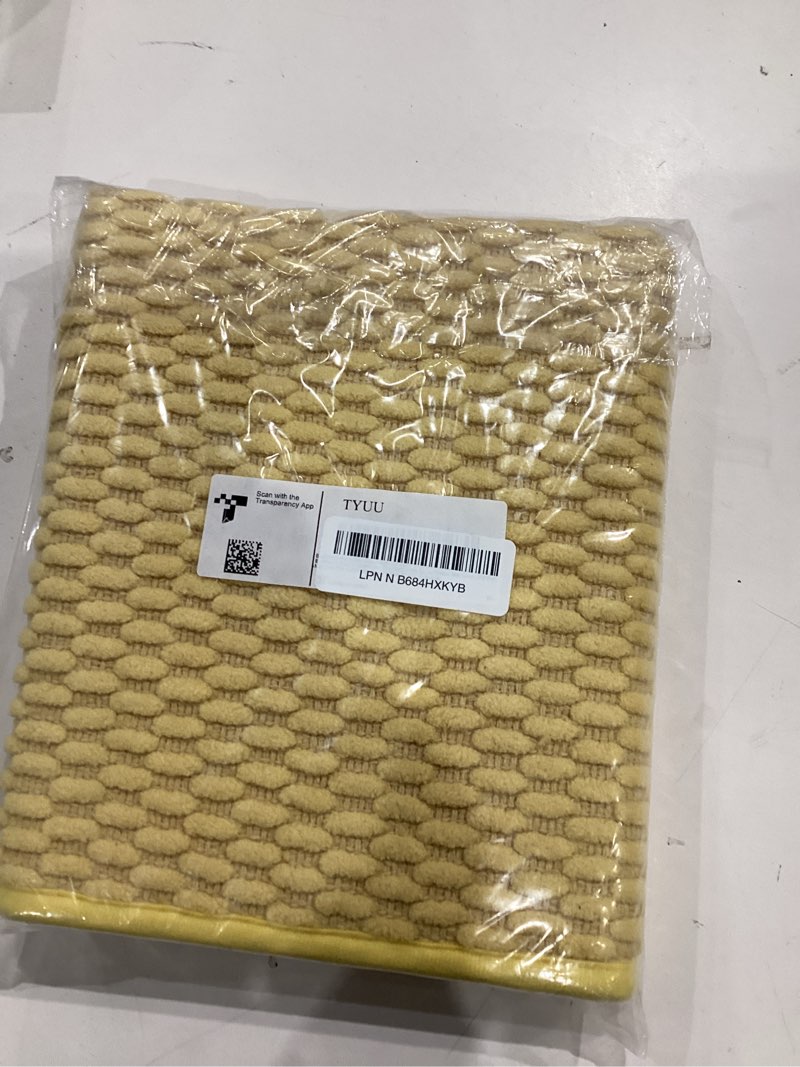 Condition photo showing Good Condition for toilet rug, thin toilet rugs u shaped washable non slip absorbent quick dry low pile toilet mat, yellow 20"x24" u shape yellow 1'8" x 2' (u-shape)
