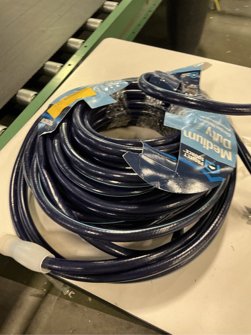 Condition photo showing As Is for Project Source 5/8-in x 100-ft Medium -Duty Vinyl Blue Hose