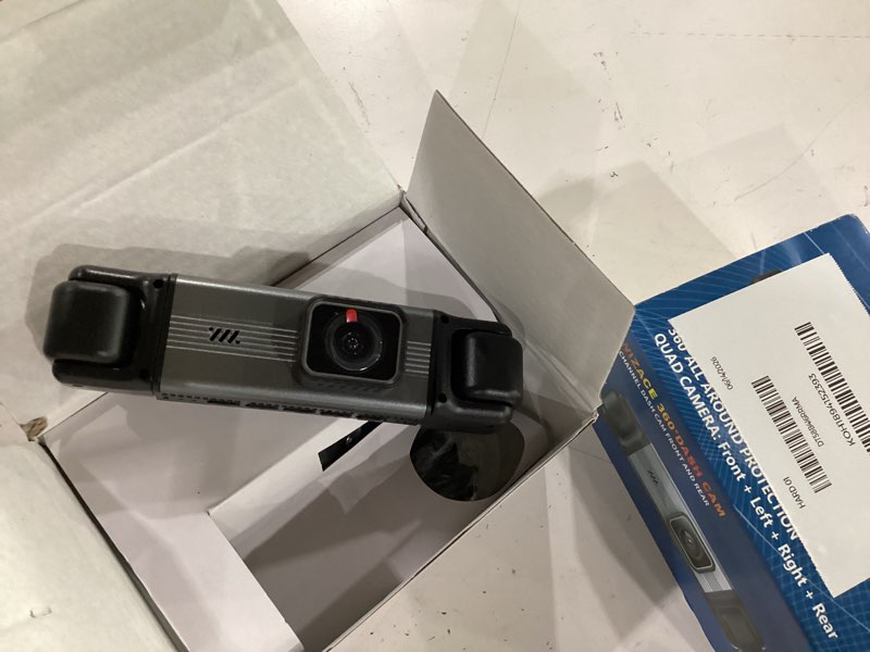 Condition photo showing Good Condition for 4 channel 360° dash cam front rear inside & left right 4k+1080p*3 fhd car camera, 5ghz wifi & app control 8 ir lamps night vision 24h parking mode, g-sensor, loop recording, includes 64gb (gunmetal)