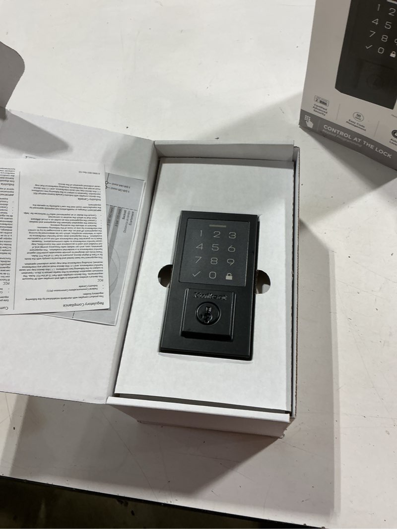 Condition photo showing Good Condition for kwikset 270 smartcode matte black metal electronic touch pad deadbolt