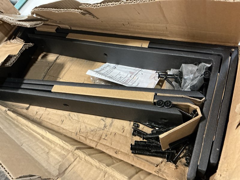 Condition photo showing Good Condition for countertop support bracket 6 pack 18 inch heavy duty 3/8" thick black granite countertop bracket 18"x8"x2.5" shelf l bracket mantel corbels for quartz/granite/wood/concret/laminate countertops black-3/8" thick 18"x8"x2.5"-6pack