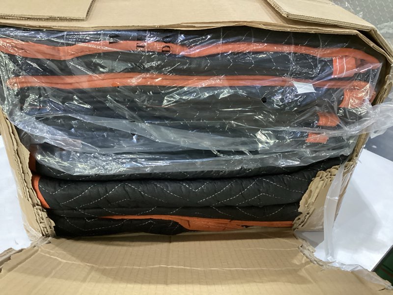 Condition photo showing As Is for simpli-magic heavy duty padded moving blankets 72" x 40" – 12 pack – packing blankets, furniture covers for moving standard grade