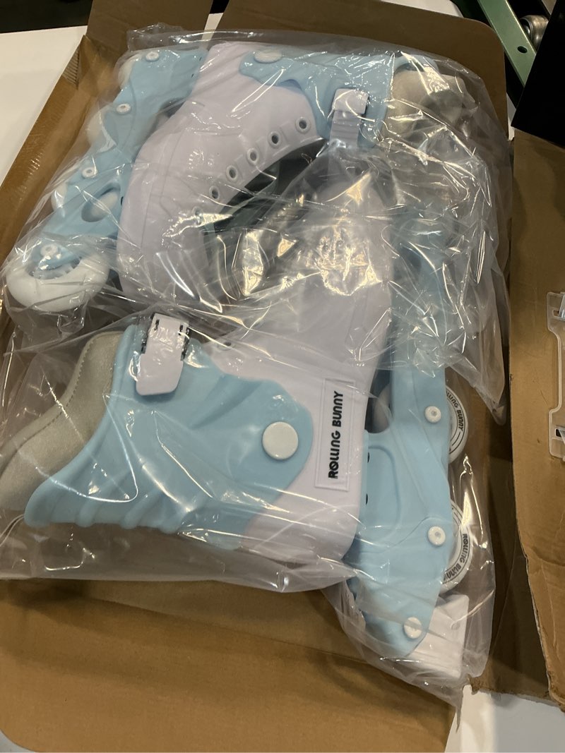 Condition photo showing Good Condition for Inline Skates for Women Girls - Adult Inline Skates for Outdoor and Indoor, with Durable Outer Shell and Ankle Support, ABEC-7 Bearings, Solid and Comfortable Blue / White US Women 8