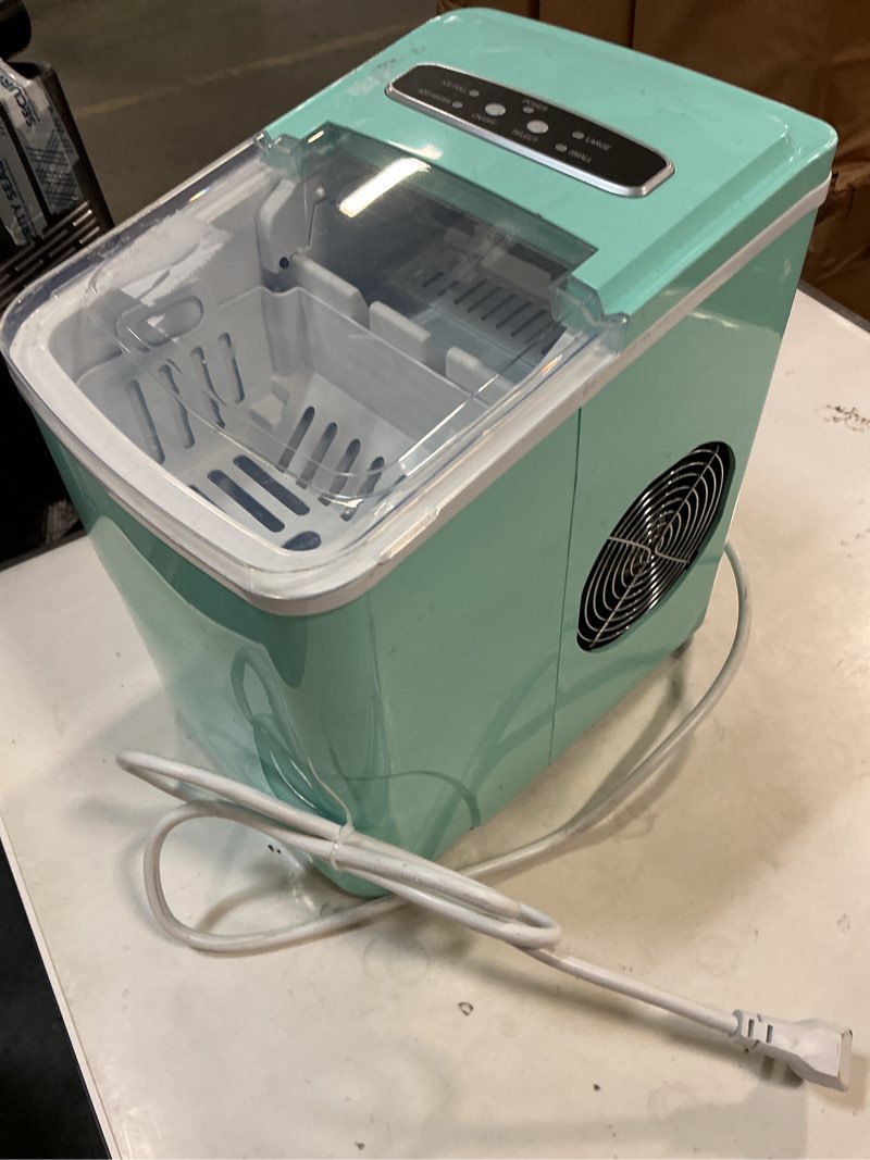 Condition photo showing As Is for Insignia - Portable Ice Maker with Auto Shut-Off - Mint