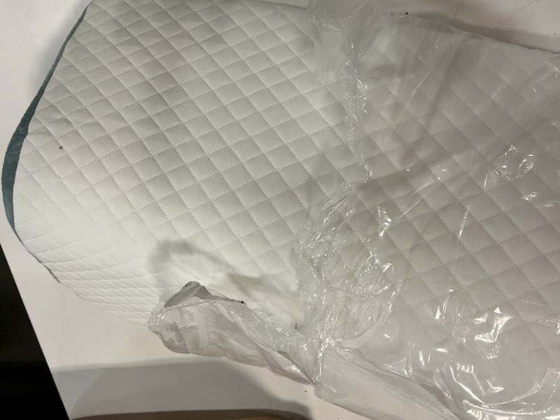 Condition photo showing Good Condition for knee wedge pillow 6.3'' for post-surgery recovery-leg elevation support for sleep position, alleviating lower back & hip pain enhancing circulation in ankles legs triangle pillow with removable cover white & grey 19.7*14.2*6.3 inch