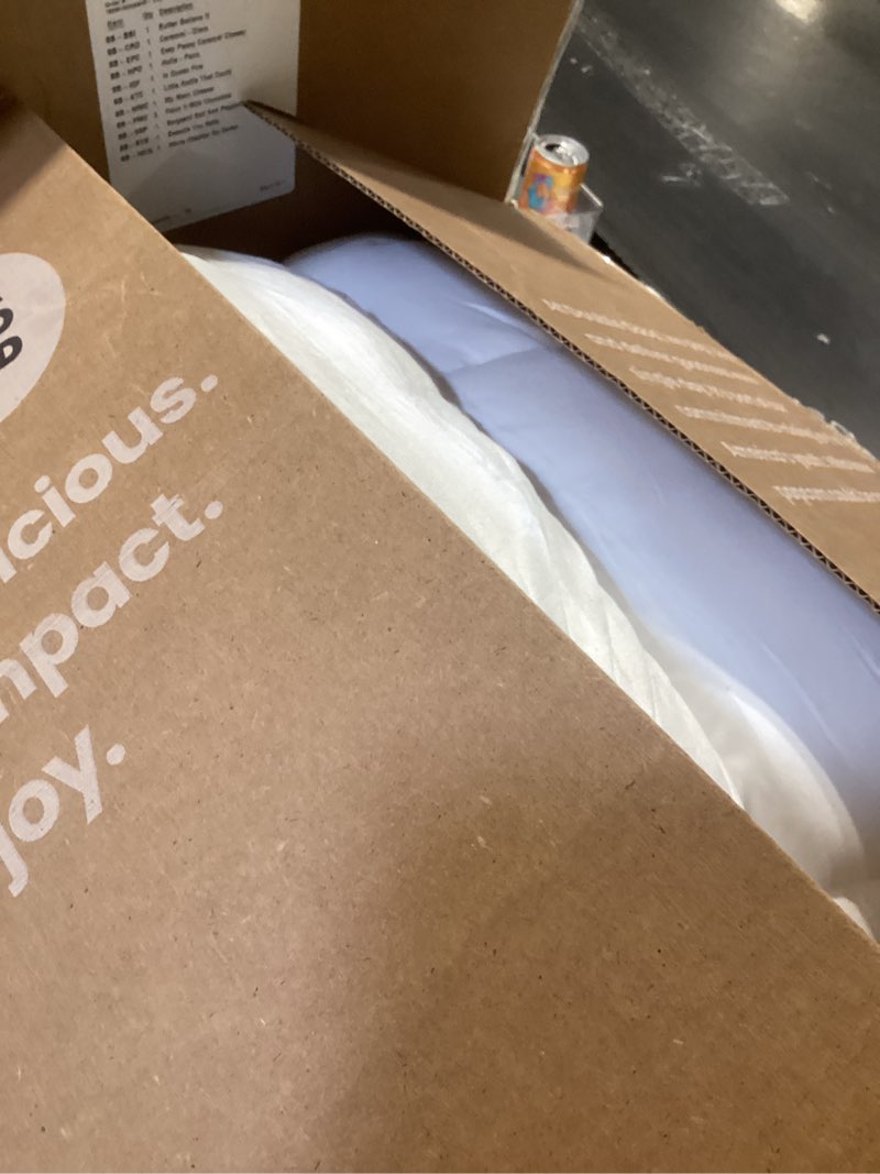 Condition photo showing As Is for elemuse king mattress topper for back pain, extra thick mattress pad cover, plush soft pillowtop with elastic deep pocket, overfilled down alternative filling white king