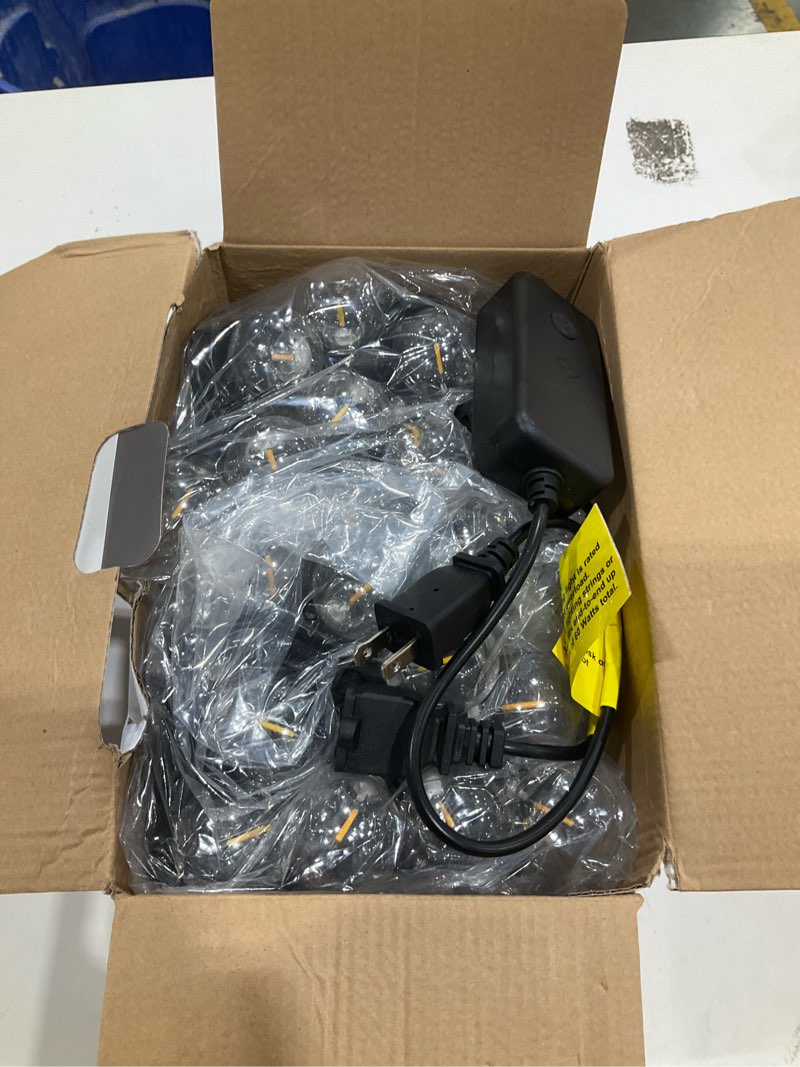Condition photo showing Good Condition for xmcosy+ outdoor string lights, smart patio lights 100ft dimmable outdoor lights warm white, 50 g40 led bulbs, wifi string lights for outside, work with alexa, app control, waterproof extendable 100ft(50 sockets)+smart controller