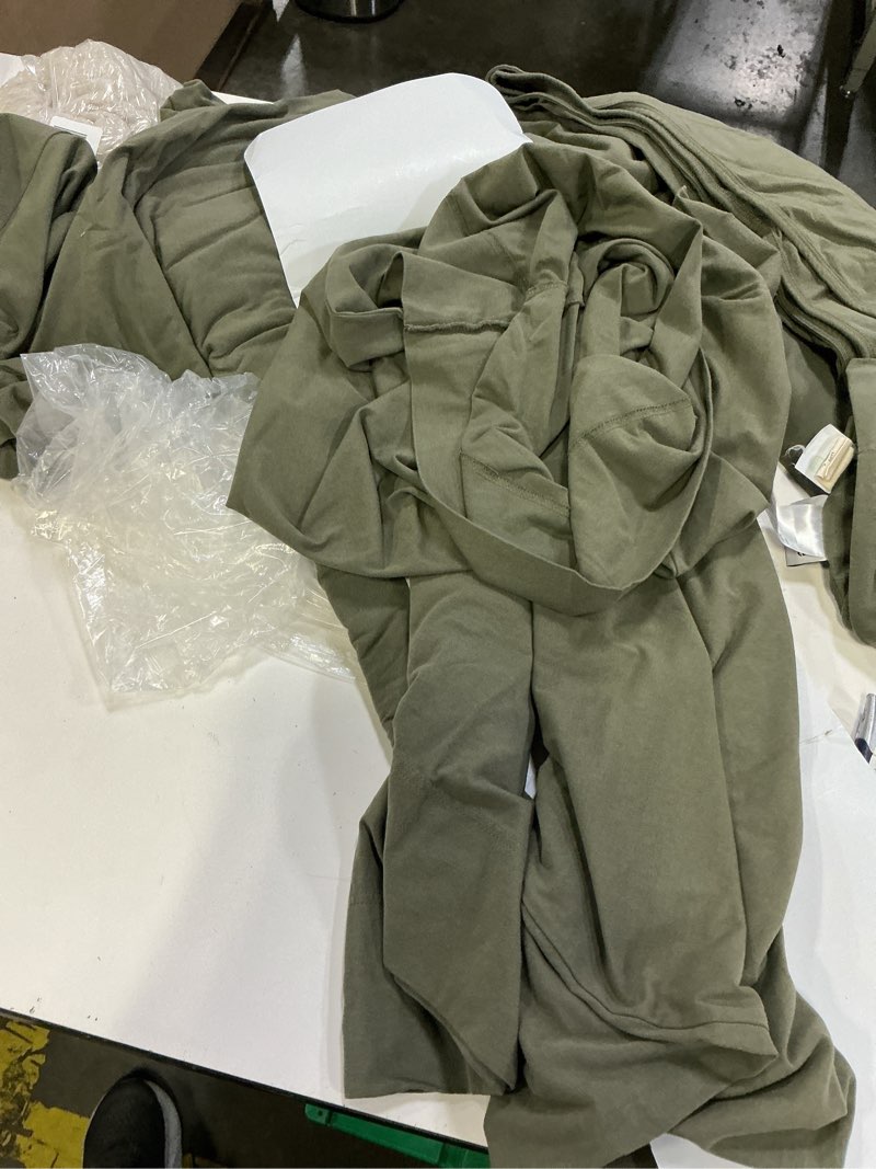 Condition photo showing Good Condition for organic jersey sheet set size king flat sheet color dusty olive set 4 piece