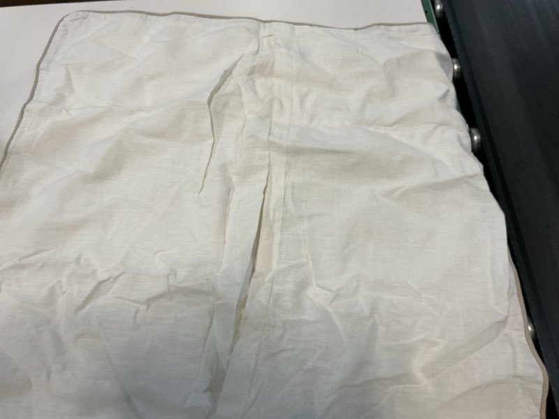 Condition photo showing Good Condition for european linen piped euro sham, euro, white/toffee