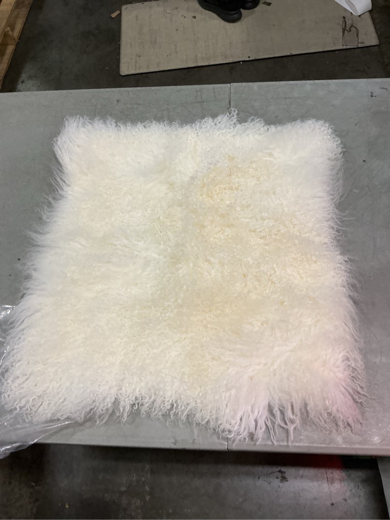 Condition photo showing New/Like New for luxe mongolian lamb pillow cover