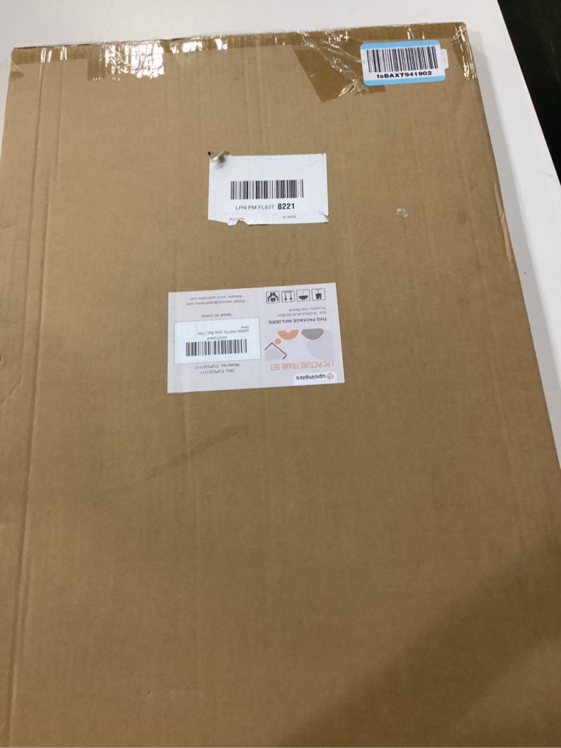 Condition photo showing New/Like New for upsimples 16x24 picture frame, display pictures 14x20 with mat or 16 x 24 without, wall hanging poster frames, black, 1 pack black 16x24