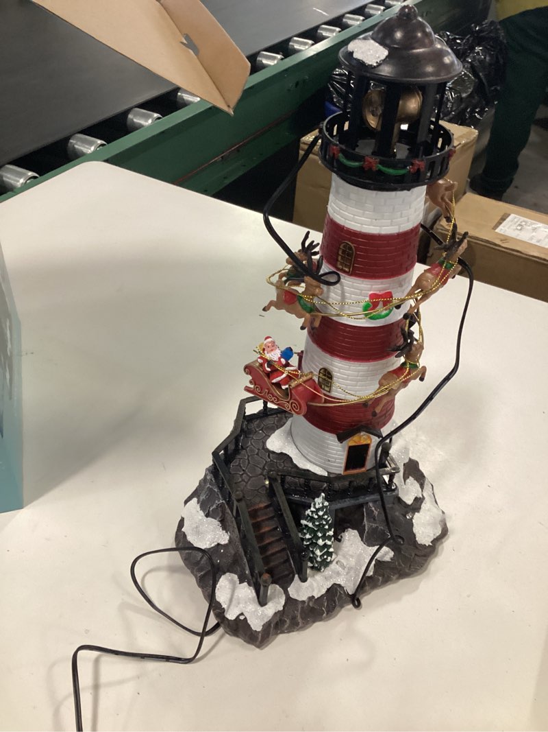 Condition photo showing Good Condition for Carole Towne Lighthouse Lighted Musical Building