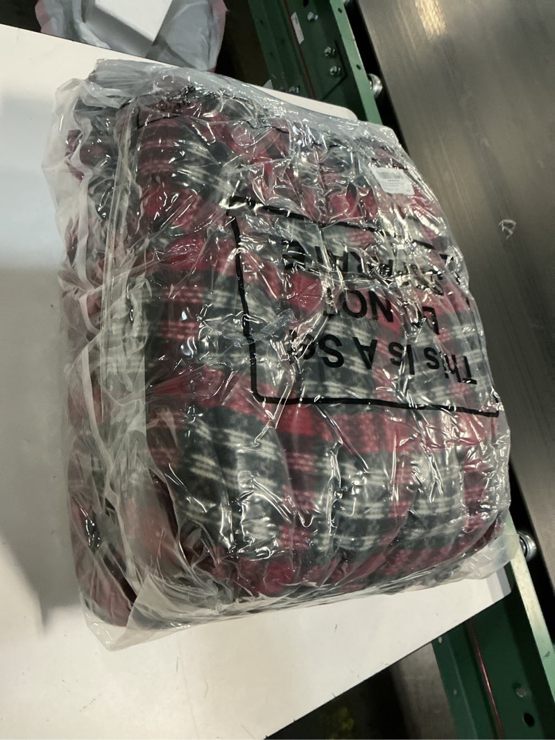 Condition photo showing New/Like New for Buryeah 15 Pcs Winter Buffalo Plaid Throw Blankets Bulk 60 x 50 Inch Tartan Plaid Checkered Warm Throw Blankets Decor for Christmas Winter Couch Sofa Chair Bed Office Home(Style B,Red and Black) Red and Black Style B
