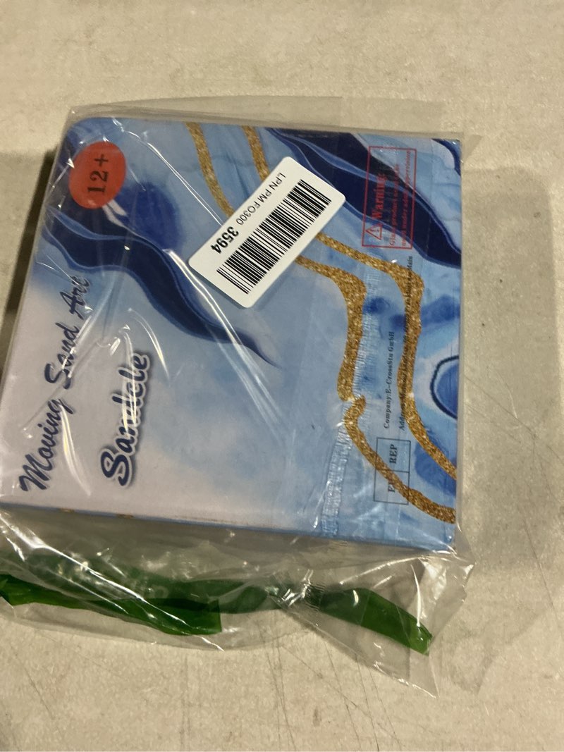 Condition photo showing New/Like New for Moving Sand Art Picture - Sand Art Liquid Motion 3D Deep Sea Sandscape, Round Glass Frame Display Flowing Sand Relaxing Toy for Desktop Home Office Work Ocean Decor(Black, 7") Black 7 inches