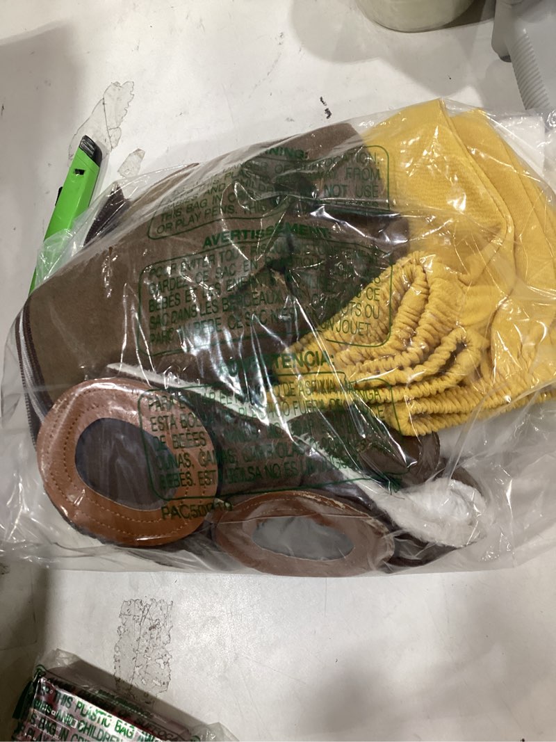 Condition photo showing New/Like New for Pilot Aviator Costume Kids Coat Pants Hat Scarf Girl Boy Party Cosplay 3-11 Years 5-6T Brown