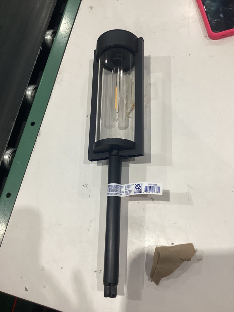 Condition photo showing As Is for harbor breeze 15 -lumens matte black solar led outdoor path light ( 3000-k )