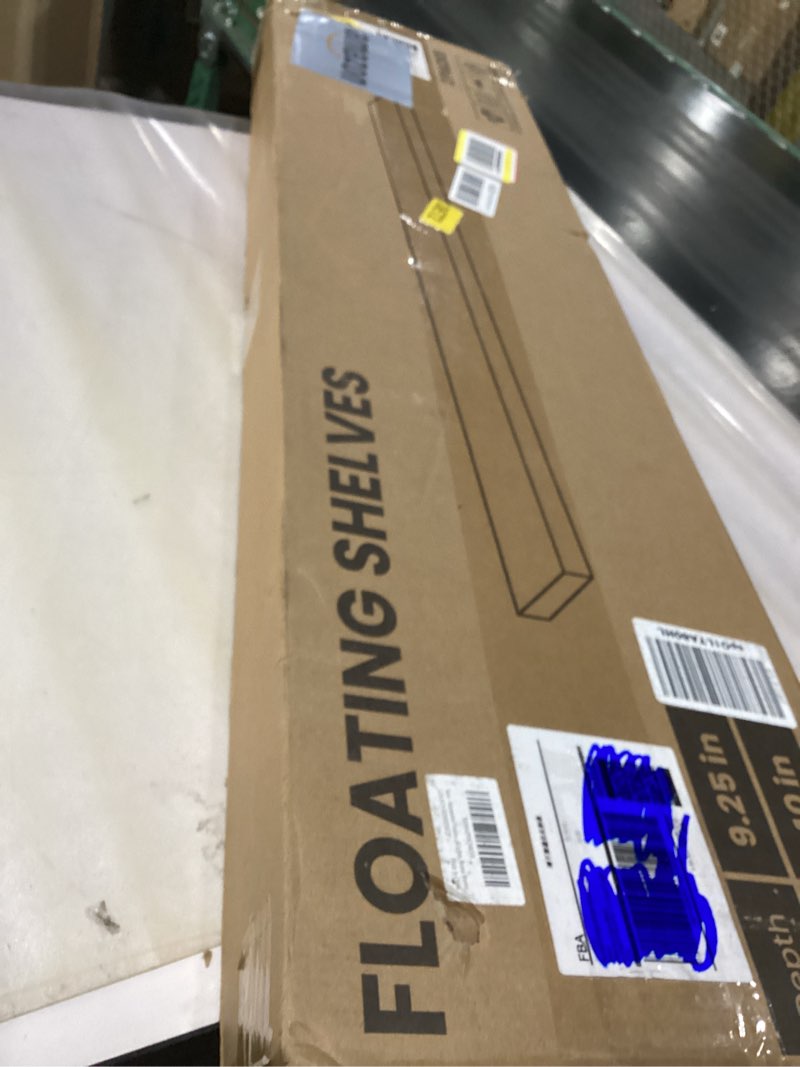 Condition photo showing New/Like New for Rustic brown floating shelves