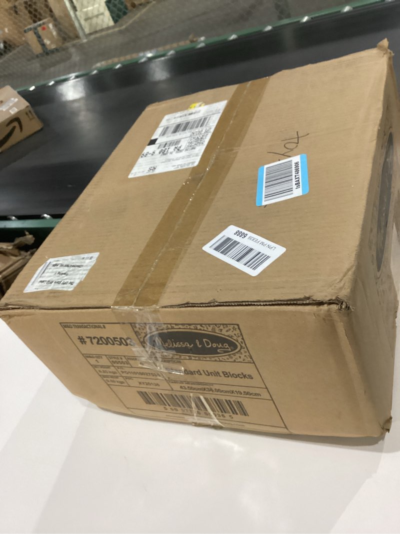 Condition photo showing New/Like New for Melissa & Doug Standard Unit Solid-Wood Building Blocks With Wooden Storage Tray (60 pcs)