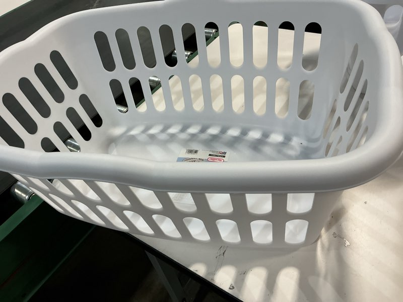 Condition photo showing Good Condition for Sterilite 1.5 Bushel Plastic Stackable Clothes Laundry Basket Bin  White