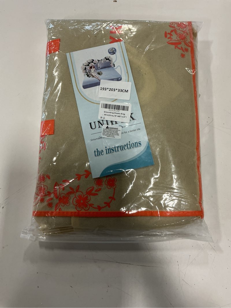 Condition photo showing New/Like New for Grounding Sheets Queen, 95% Organic Cotton + 5% Silver Fiber, Grounding Sheets Can Improve Sleep and Sub-Health, Anti-Static Grounding Fitted Sheet with 15 ft Gounding Wire(Gray,60"x80"x13") Gray 5% Silver-Queen