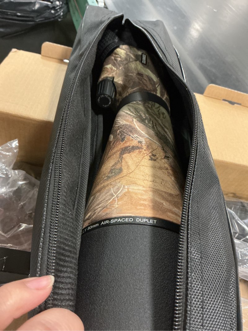 Condition photo showing Good Condition for 25-75x80 Spotting Scope for Target Shooting with Upgraded Tripod Carrying Bag and Phone Adapter Spotter Scope for Bird Watching, Wildlife Viewing Camo