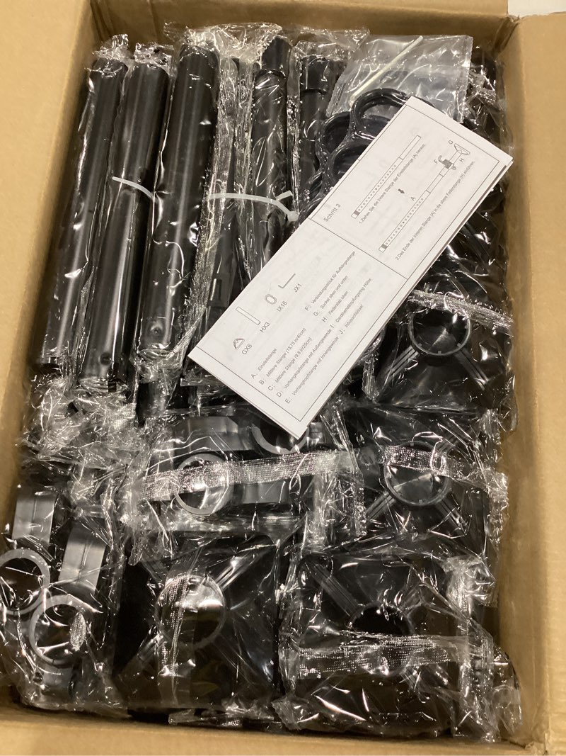Condition photo showing Good Condition for bonpally room divider curtain rod, no drilling tension rod for room separation, 4-10ft(h) 28-114inch(w) adjustable heavy duty floor to ceiling wall divider room partition privacy separator, black black 28-114 inch