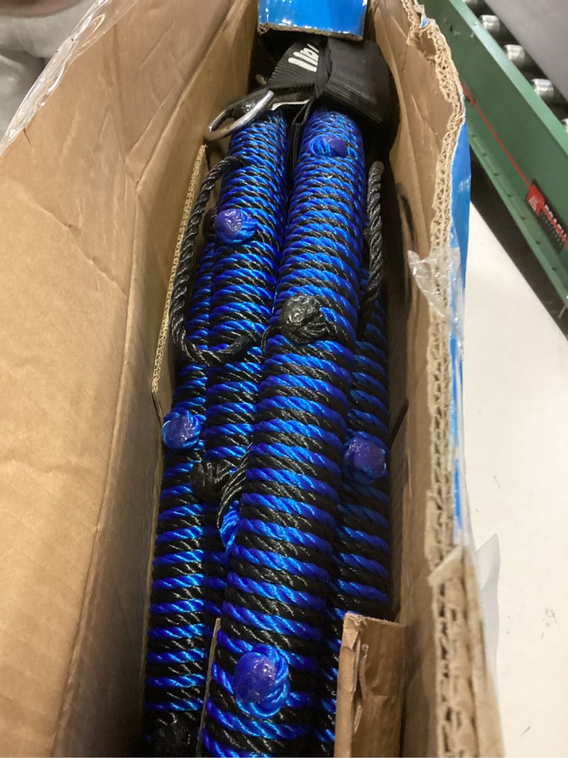 Condition photo showing Good Condition for Hapfan 40'' Spider Web Tree Swing, 750 lbs Outdoor Saucer Net Swing with Swivel and 9.8 FT Hanging Straps, Backyard Play Set Accessories (Blue)