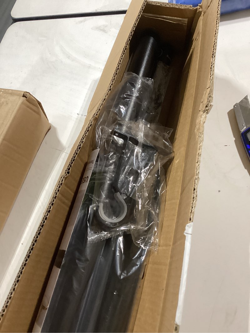 Condition photo showing Good Condition for tension curtain rod 51-165 inch, extra long curtain rod no drilling for window or bathroom, outdoor curtain rods for patio, easy to install, never rust, rod diameter 1.26 inches-black black 51''-165''