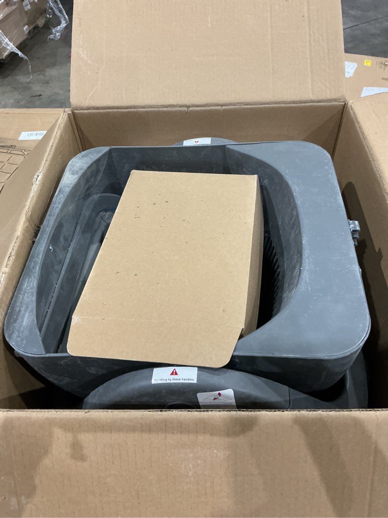 Condition photo showing As Is for automatic litter box, cypcat smart self cleaning cat litter box anti-pinch, 10 safety sensors, large cat litter boxs for multiple cats, 5g & 2.4g wifi, 6" led display, odor control robot, grey