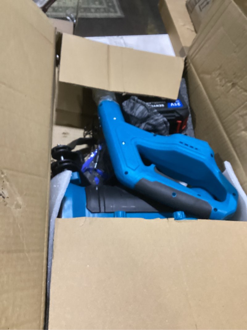 Condition photo showing Good Condition for brushless cordless electric snow shovel for use with makita 21v battery, 12” snow thrower with adjustable direction, lightweight snow removal tool for driveway,patio,walkways