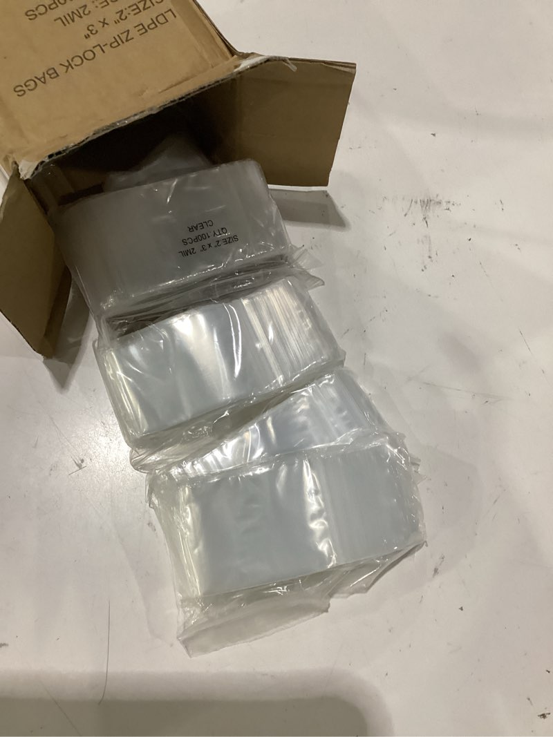 Condition photo showing Good Condition for gpi - 1000 count, 2" x 3" clear plastic resealable zip bags, bulk 2 mil, strong & durable poly baggies with resealable zip top lock for travel, storage, packaging & shipping 2" x 3" 1000.0