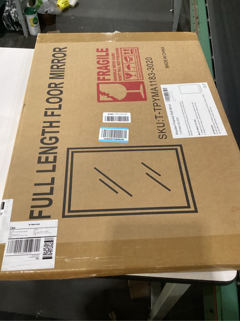 Bathroom Mirror for Wall with Wooden Frame, 30"x20" Rustic Farmhouse Vanity Mirror with Solid Wood F