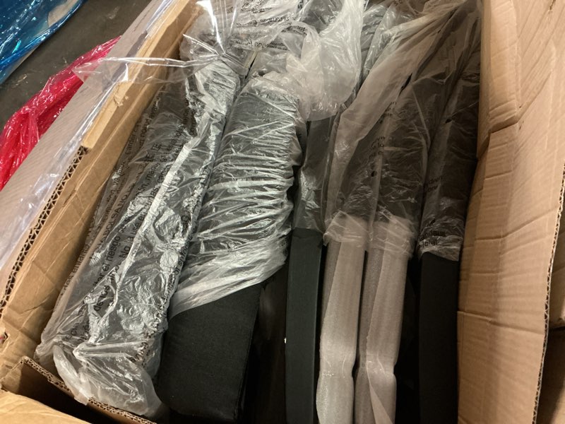 Condition photo showing Good Condition for Upholstered Dining Chairs Set of 4, Button Tufted Parsons Dining Chair with Solid Wood Legs, Modern Fabric Side Chair for Dining Room/Kitchen/Restaurant/Hotel- Black Black Set of 4