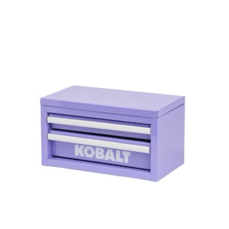 kobalt portable mini toolbox 10.83-in w x 5.91-in h x 5.91-in d 2 -drawer lavender steel tool box