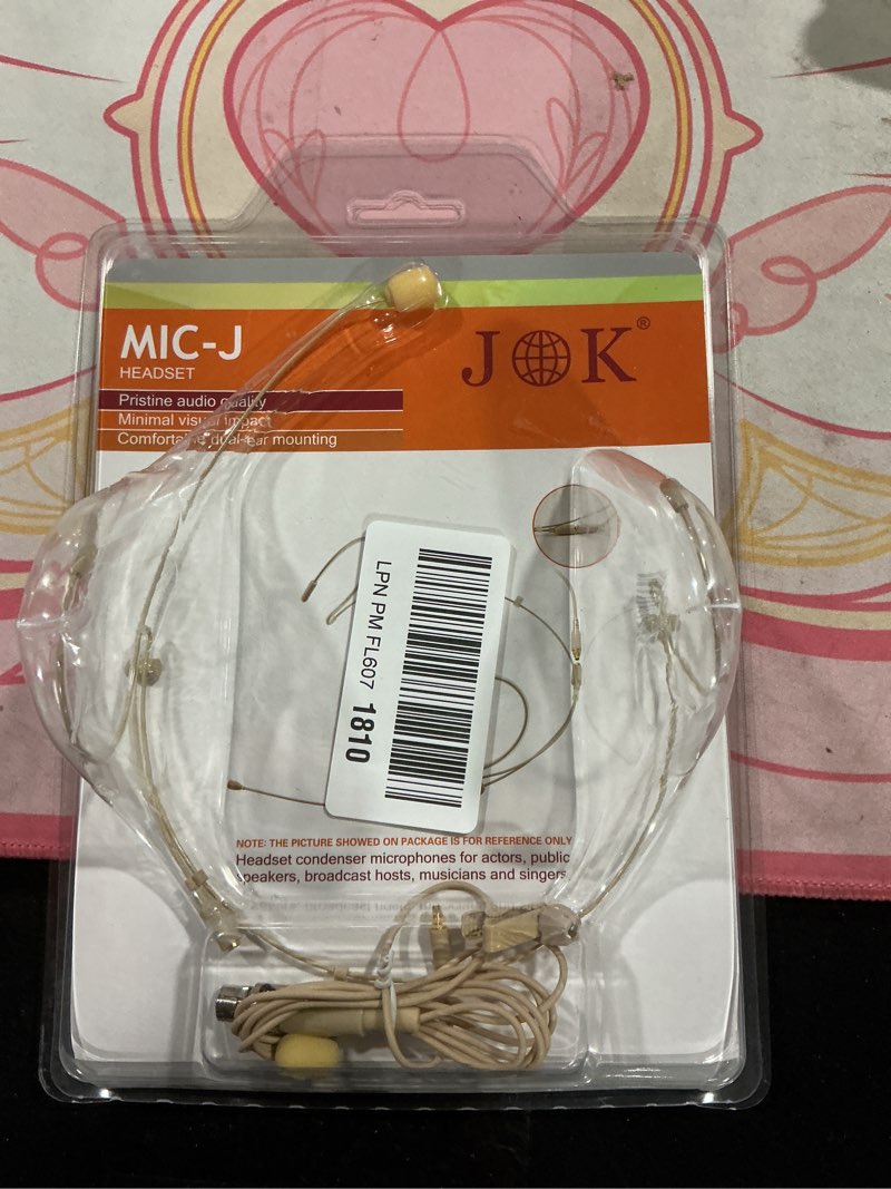 Condition photo showing New/Like New for J K Pro Earhook Headset Headworn Microphone MIC-J 071S Compatible with Shure Wireless System - Mini XLR TA4F Detachable Cable
