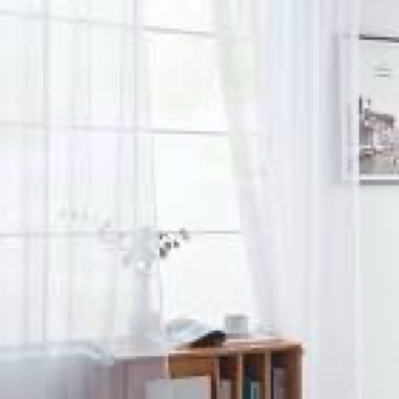 youleyar solid sheer rod pocket curtain voile draperies 2 panels white beige black grey coffee 52 in