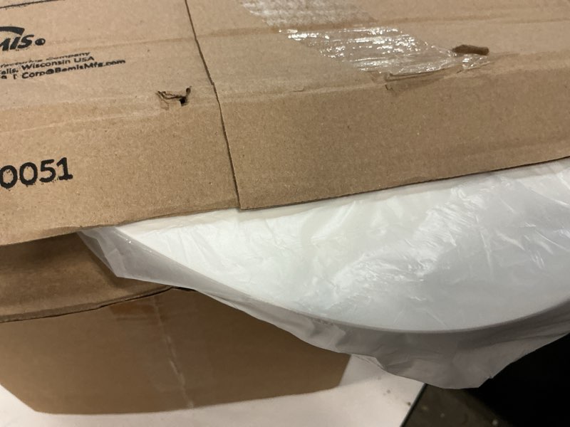 Condition photo showing Good Condition for bemis 7800tdg commercial closed front plastic toilet seat, heavy duty industrial seat with lid, secure installation for long lasting hospitality use, elongated, white elongated white