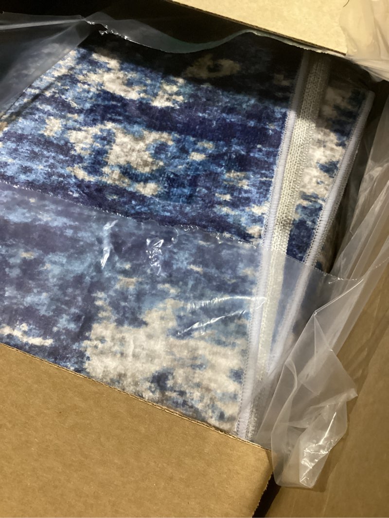 Condition photo showing Good Condition for (similar to) 8x10 area rugs living room rug modern abstract neutral washable rugs non slip soft carpet large area rug low pile stain resistant non shedding for bedroom nursery dining room home office blue blue 8' x 10' (rectangular)