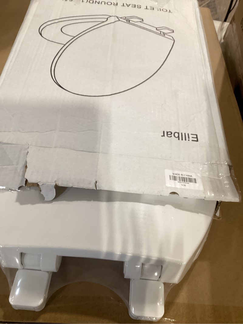 Condition photo showing Good Condition for round toilet seat, standard 16.5” slow/soft close round toilet seat for round toilets, no-slam quiet-close lid, easy-to-install, white, durable never-loosen design white round(standard)