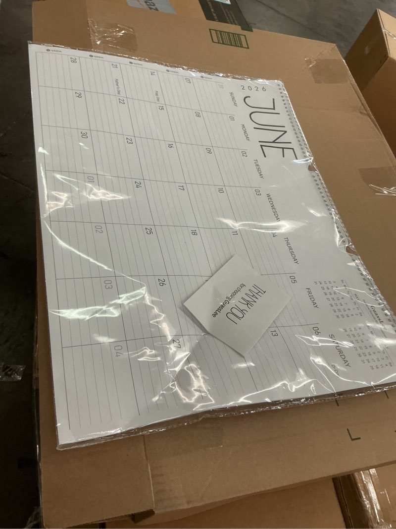 Condition photo showing As Is for guasslee large wall calendar 2026-2027, 12 monthly calendar from 2026 june-may 2027 jumbo 22"x17" hanging desk/wall planner with spiral bound for school home office organizing