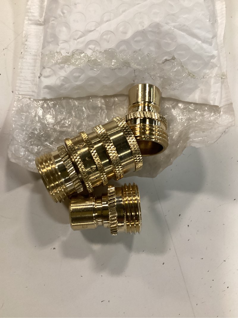 Condition photo showing New/Like New for garden hose quick connect brass hose quick connectors water hose connector 3/4"gth (3 female coupler+ 6 male nipples) brass 3 sets