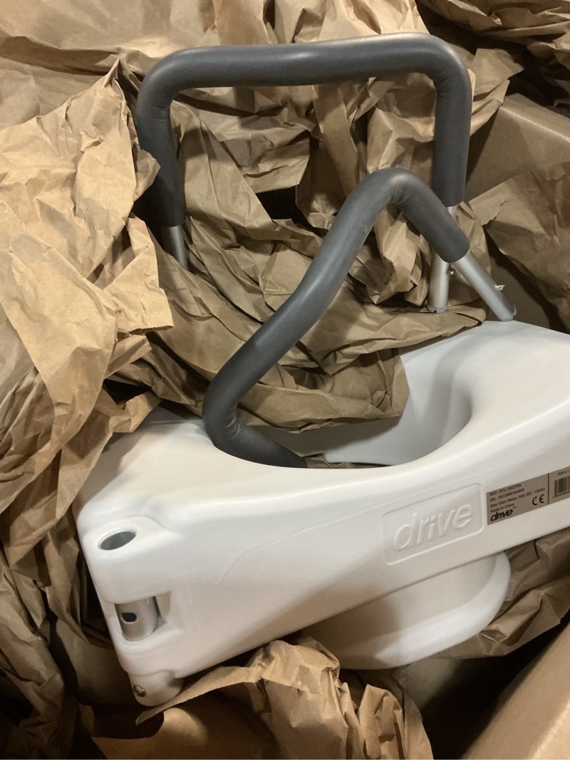 Condition photo showing Good Condition for drive medical 2-in-1 raised toilet seat with removable padded arms - elevated bathroom safety support - secure locking attachment - easy height assistance - durable construction, standard toilets