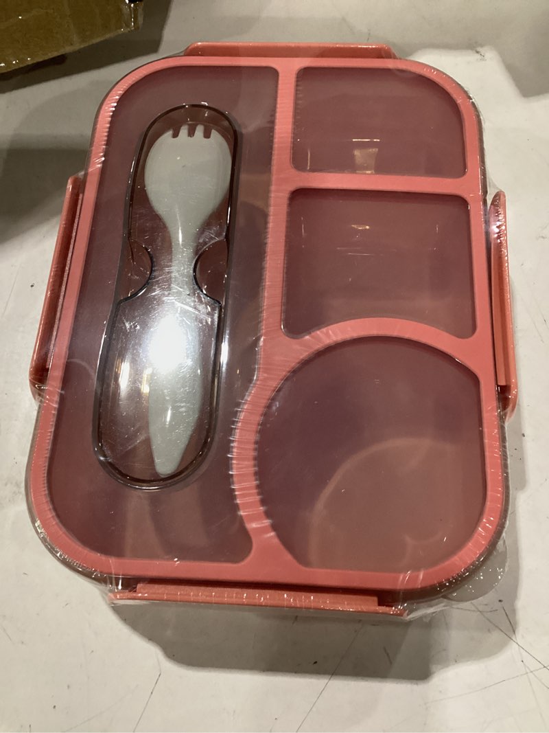 Condition photo showing New/Like New for bento box for adults,4 compartments lunch box, snack containers reusable lunch containers drop-proof, dishwasher safe & made with bpa-free materials, pink