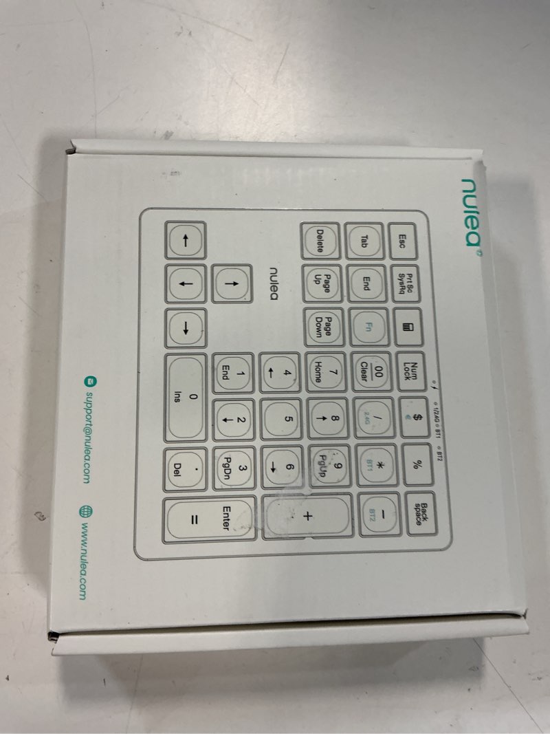 Condition photo showing New/Like New for Nulea Wireless Number Pad Bluetooth 5.0 & 2.4G Portable Numeric Keyboard, USB-C Rechargeable, 34-Keys Bluetooth Keyboard for Data Entry (Pink) B-Pink