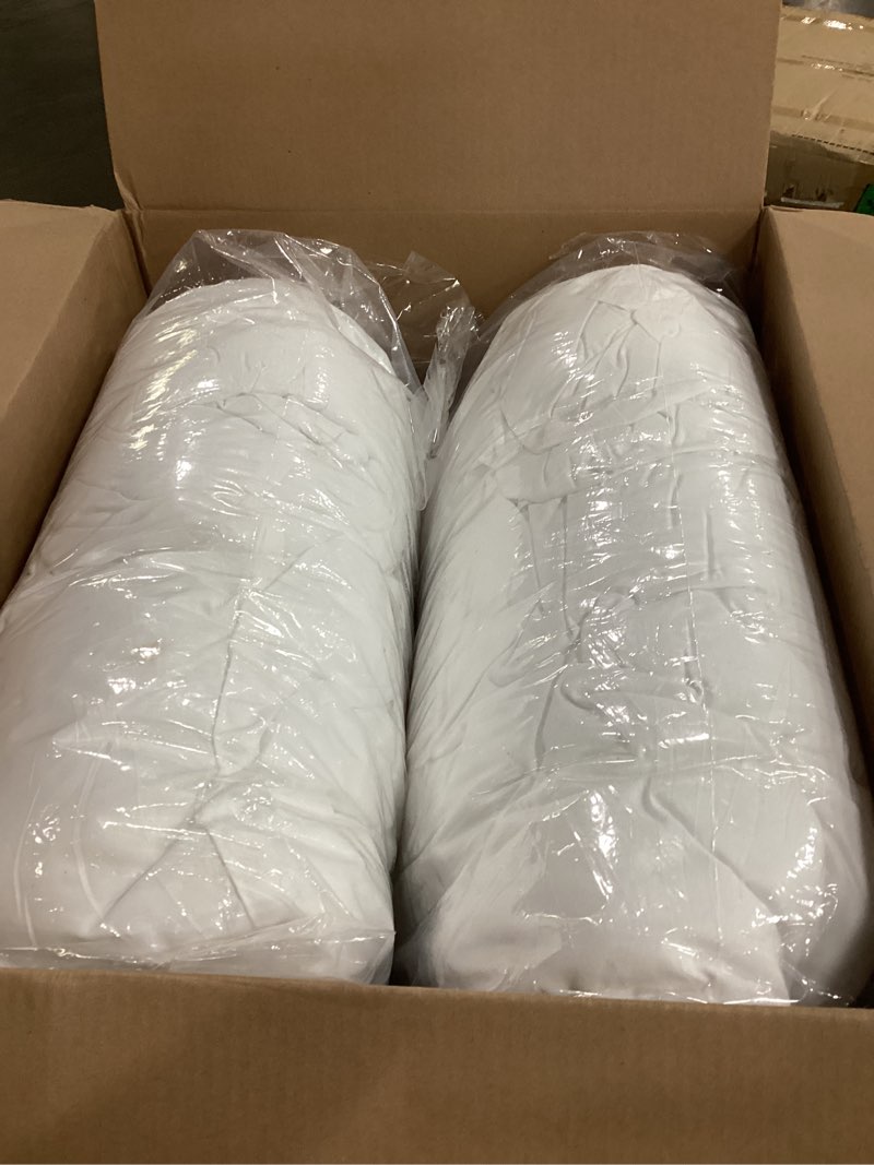 Condition photo showing As Is for thread count cotton pillowcases, standard, 30\" l x 20\" w, white - set of 2, pillows not included