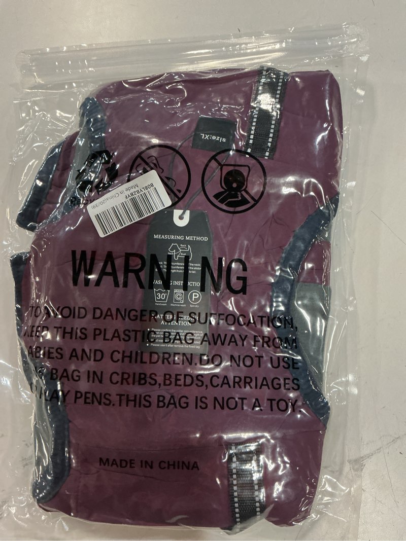 Condition photo showing New/Like New for gyuzh dog coat with harness puppy coats small dog harness jacket winter waterproof jackets for smal medium large dogs x-large purple